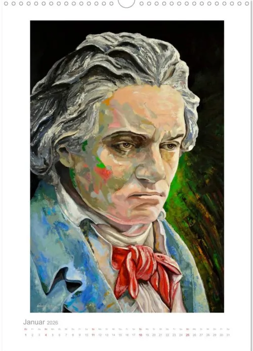 PopArt Bilder berühmter Komponisten (Wandkalender 2026 DIN A3 hoch), Monatskalender*Calvendo Discount