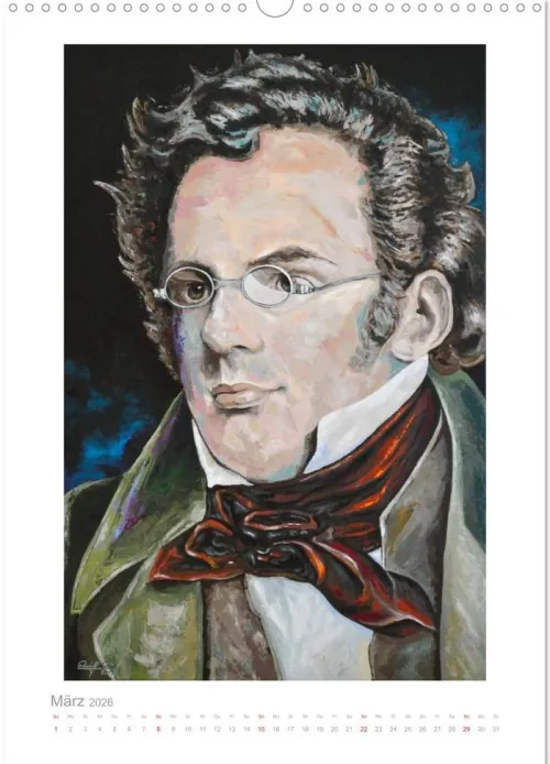 PopArt Bilder berühmter Komponisten (Wandkalender 2026 DIN A3 hoch), Monatskalender*Calvendo Discount
