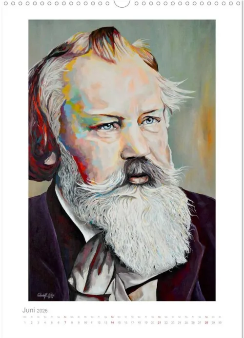 PopArt Bilder berühmter Komponisten (Wandkalender 2026 DIN A3 hoch), Monatskalender*Calvendo Discount
