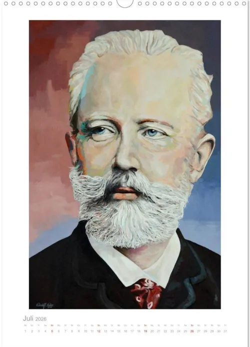 PopArt Bilder berühmter Komponisten (Wandkalender 2026 DIN A3 hoch), Monatskalender*Calvendo Discount
