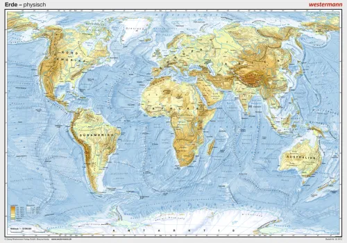 Posterkarten Geographie: Erde: physisch*Westermann Lernwelten Hot