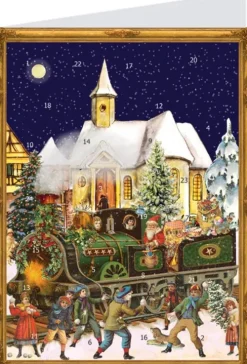 Richard Sellmer Verlag Postkartenkalender*Postkarten-Adventskalender "Zug"