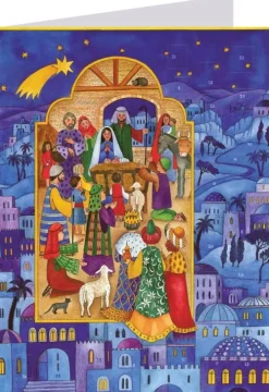Richard Sellmer Verlag Postkartenkalender-Postkarten-Adventskalender "Krippe in Bethlehem"