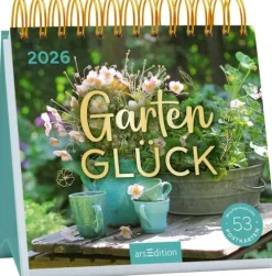 ars edition Postkartenkalender*Postkartenkalender Gartenglück 2026