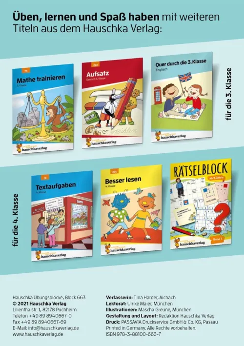 Hauschka Verlag GmbH Grundschule·Mathematik|Grundschule·Deutsch-Quer durch die 3. Klasse, Mathe und Deutsch - Übungsblock