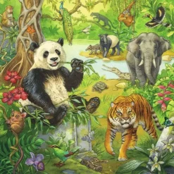 Ravensburger Kinderpuzzle 05180 - Im Urwald - 3x49 Teile Puzzle für Kinder ab 5 Jahren*Ravensburger Spieleverlag