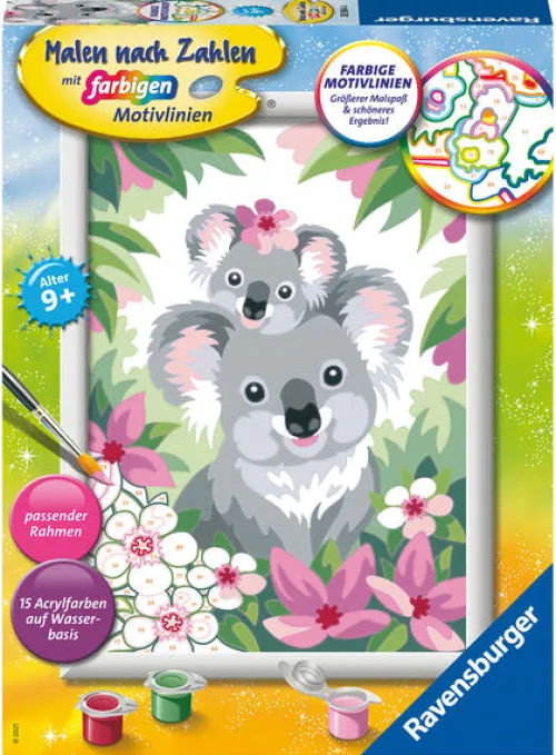 Ravensburger Spieleverlag Basteln & Kreatives*Ravensburger Malen nach Zahlen 28984 - Süße Koalas - Kinder ab 9 Jahren