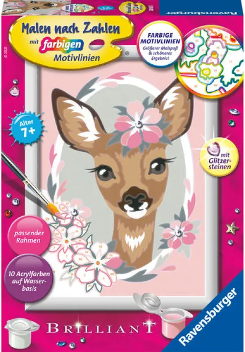 Ravensburger Spieleverlag Basteln & Kreatives*Ravensburger Malen nach Zahlen 28983 - Süßes Reh - Kinder ab 7 Jahren