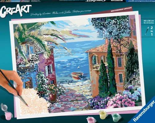 Ravensburger Spieleverlag Basteln & Kreatives-Ravensburger Malen nach Zahlen 20218 - Mediterranean Landscape - ab 14 Jahren