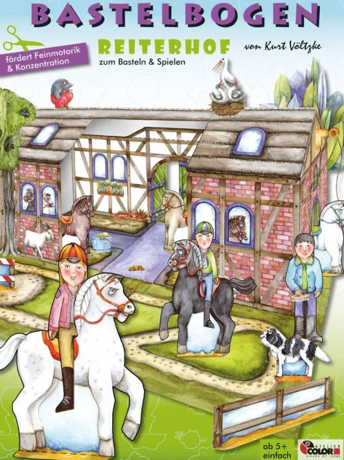 Atelier Color Bastelpapier & Origami*Reiterhof basteln Bastelbogen Ausschneidebogen Pferde
