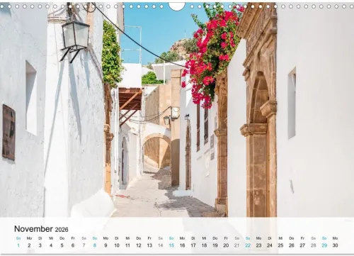 Calvendo Wandkalender*Rhodos - Die Highlights der Insel (Wandkalender 2026 DIN A3 quer), Monatskalender