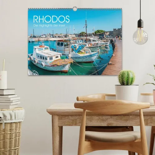 Calvendo Wandkalender*Rhodos - Die Highlights der Insel (Wandkalender 2026 DIN A3 quer), Monatskalender