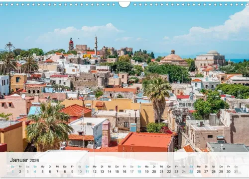 Calvendo Wandkalender*Rhodos - Die Highlights der Insel (Wandkalender 2026 DIN A3 quer), Monatskalender