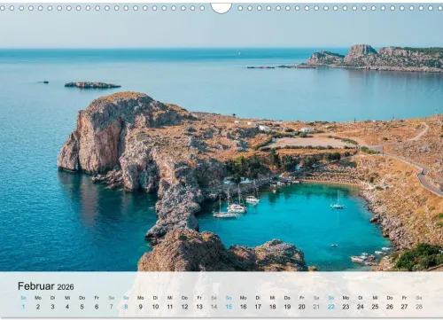 Calvendo Wandkalender*Rhodos - Die Highlights der Insel (Wandkalender 2026 DIN A3 quer), Monatskalender