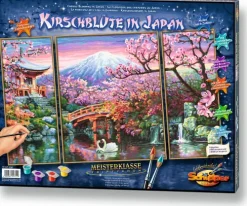 Noris Spiele GmbH Basteln & Kreatives*Schipper Malen nach Zahlen - Kirschblüte in Japan (Triptychon)