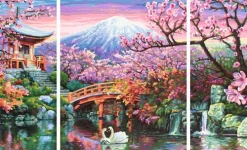 Noris Spiele GmbH Basteln & Kreatives*Schipper Malen nach Zahlen - Kirschblüte in Japan (Triptychon)