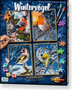 Noris Spiele GmbH Basteln & Kreatives-Schipper Malen nach Zahlen: Wintervögel (Quattro)
