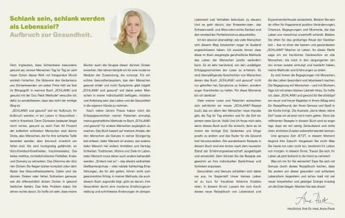 Schlank! für Berufstätige - Schlank! und gesund mit der Doc Fleck Methode*Becker Joest Volk Verlag Discount