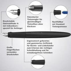 Schneider Füller Wavy A schwarz, Rechts- und Linkshänder*Schneider Schreibgeräte Sale
