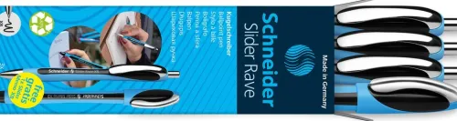 Schneider 3x Kugelschreiber Rave Box + 1x Memo schwarz, 4er Set*Schneider Schreibgeräte Online