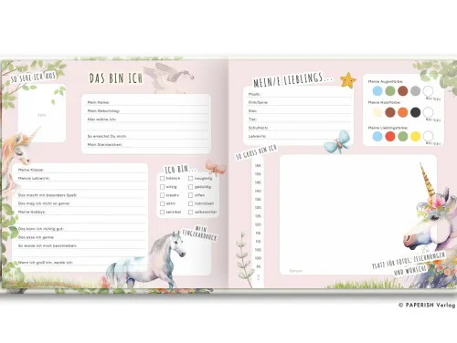 PAPERISH Verlag Freundebücher-Schulfreunde - EINHORN