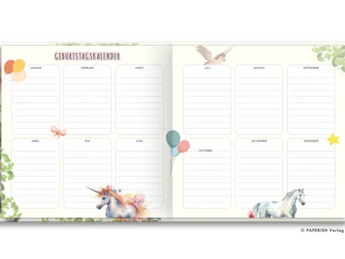 PAPERISH Verlag Freundebücher-Schulfreunde - EINHORN