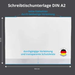 Cover-your-desk Schreibtischunterlagen-Scriptum Schreibtischunterlage weiss DIN A2 blanko, Malunterlage aus Papier zum Abreißen 2er Set mit je 25 Blatt, 59,4 x 42 cm
