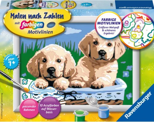 Ravensburger Spieleverlag Basteln & Kreatives*Süße Hundewelpen Malen nach Zahlen Serie E
