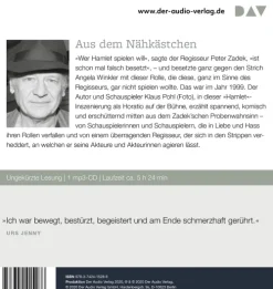 Der Audio Verlag GmbH Romane·Klassiker*»Sein oder Nichtsein«. Erinnerungen an Peter Zadeks legendäre Hamlet-Inszenierung
