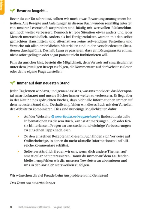 Selber machen statt kaufen - Vegane Küche*smarticular Verlag