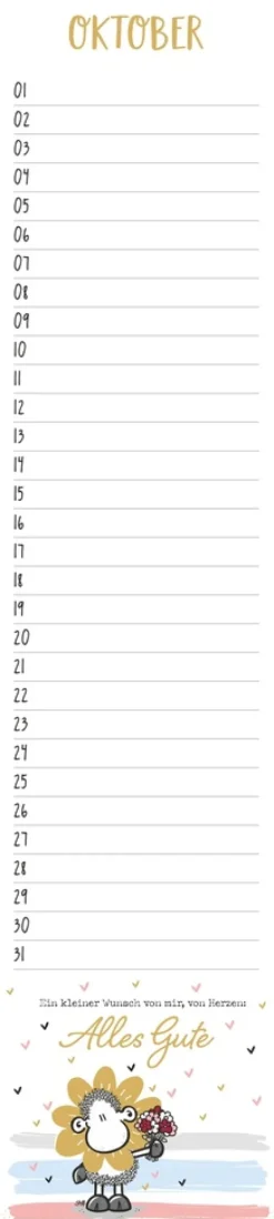 sheepworld Geburtstagskalender Langplaner*Heye Hot