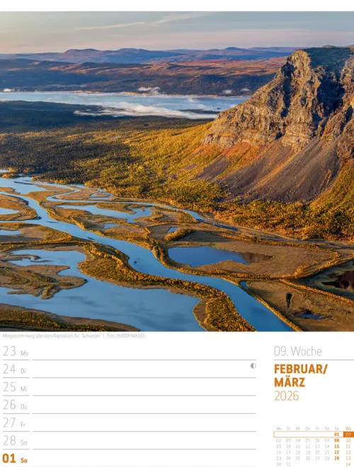 Ackermann Kunstverlag Wochenkalender-Skandinavien Wochenplaner Kalender 2026 | Der Zauber des hohen Nordens