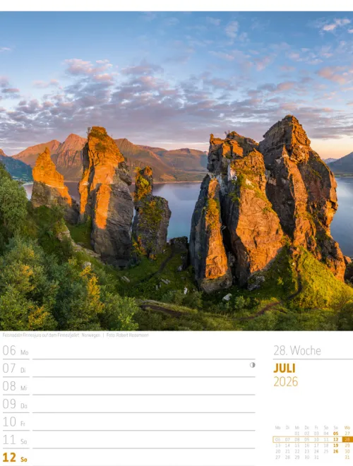 Ackermann Kunstverlag Wochenkalender-Skandinavien Wochenplaner Kalender 2026 | Der Zauber des hohen Nordens