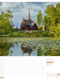 Ackermann Kunstverlag Wochenkalender-Skandinavien Wochenplaner Kalender 2026 | Der Zauber des hohen Nordens