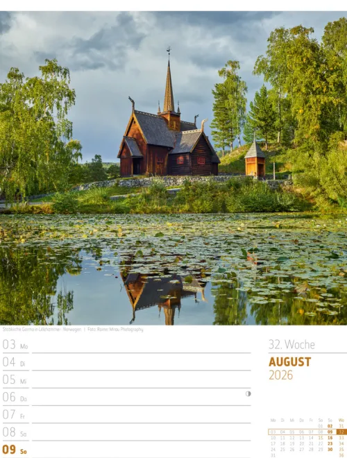 Ackermann Kunstverlag Wochenkalender-Skandinavien Wochenplaner Kalender 2026 | Der Zauber des hohen Nordens