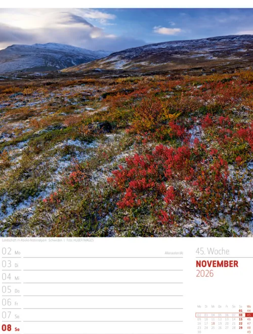 Ackermann Kunstverlag Wochenkalender-Skandinavien Wochenplaner Kalender 2026 | Der Zauber des hohen Nordens