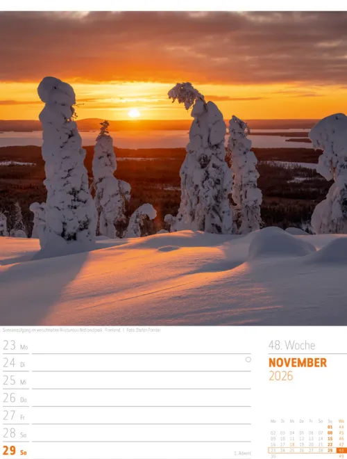 Ackermann Kunstverlag Wochenkalender-Skandinavien Wochenplaner Kalender 2026 | Der Zauber des hohen Nordens