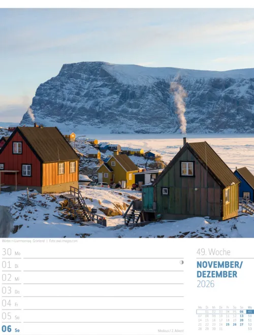 Ackermann Kunstverlag Wochenkalender-Skandinavien Wochenplaner Kalender 2026 | Der Zauber des hohen Nordens
