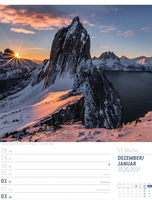 Ackermann Kunstverlag Wochenkalender-Skandinavien Wochenplaner Kalender 2026 | Der Zauber des hohen Nordens