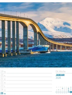 Ackermann Kunstverlag Wochenkalender-Skandinavien Wochenplaner Kalender 2026 | Der Zauber des hohen Nordens