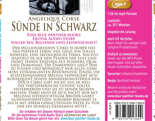 blue panther books Romane·Gesamtausgaben*Sünde in Schwarz | Erotik SM-Audio Story | Erotisches SM-Hörbuch MP3CD