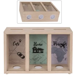 Schwäbische Albumfabrik Hobby & Lifestyle*Spardose aus Holz mit 3 Fächern