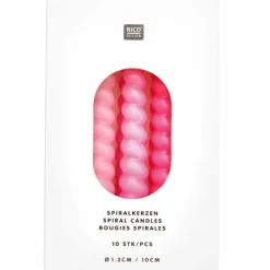 Rico Design GmbH & Co.KG Dekoration & Einrichtung-Spiralkerzen, Pink Mix, 10 Stk, Ø 1,2 cm x 10 cm hoch