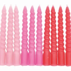 Rico Design GmbH & Co.KG Dekoration & Einrichtung-Spiralkerzen, Pink Mix, 10 Stk, Ø 1,2 cm x 10 cm hoch