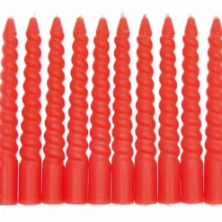 Rico Design GmbH & Co.KG Dekoration & Einrichtung-Spiralkerzen, Rot, 10 Stk, Ø 1,2 cm x 10 cm hoch
