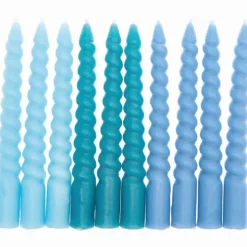 Rico Design GmbH & Co.KG Dekoration & Einrichtung*Spiralkerzen, Smokey Blau Mix, 10 Stk, Ø 1,2 cm x 10 cm hoch