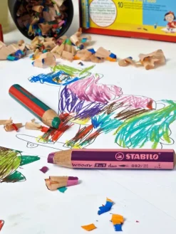 Stabilo Buntstifte-Buntstifte woody 3in1 duo 5er Set mit Spitzer
