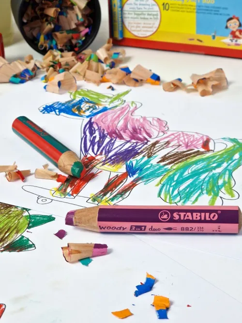 Stabilo Buntstifte-Buntstifte woody 3in1 duo 5er Set mit Spitzer