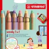 Stabilo Buntstifte-Buntstifte woody 3in1 Pastell 5er +Spitzer