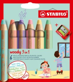 Stabilo Buntstifte-Buntstifte woody 3in1 Pastell 5er +Spitzer
